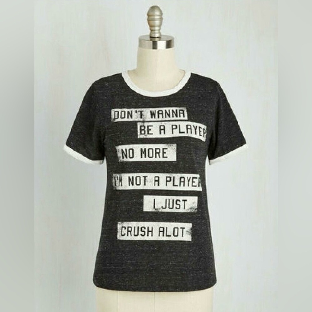 Modcloth Black and White Short Sleeve Graphic Tee